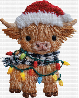 Baby Cow Christmas Faux yarn