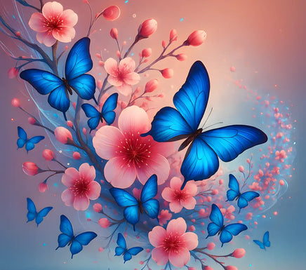 Blue Butterflies tumbler wrap