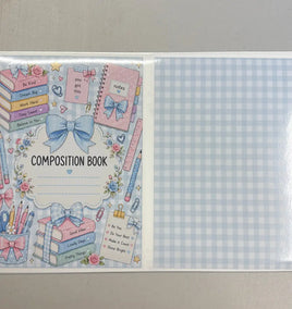 Blue School Supplies Notebook Cover