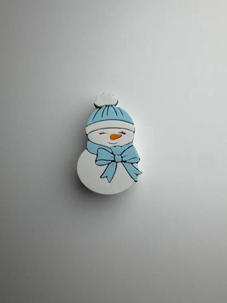 Blue Snowman STRAW TOPPER