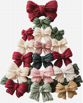 Bows Christmas Tree Faux Yarn