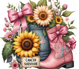 Cancer survivor cowgirl tumbler wrap