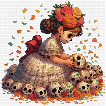 Catrina skulls floral
