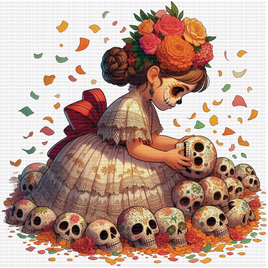 Catrina skulls floral