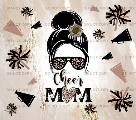 Cheer mom leopard tumbler wrap