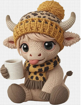 Cheetah Christmas Cow Faux Yarn