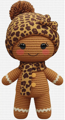 Cheetah Christmas Gingerbread Faux Yarn