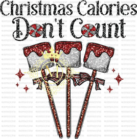 Christmas calories dont count (sequins) - sleeve - baby 6 inch / sublimation