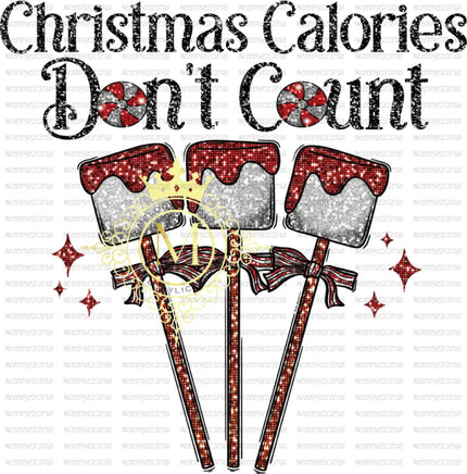 Christmas calories dont count (sequins) - sleeve - baby 6 inch / sublimation