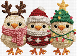 Christmas chickens faux yarn