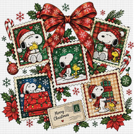 Christmas dog post stamps