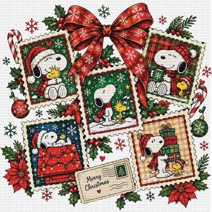 Christmas dog post stamps