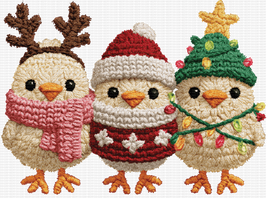 Christmas chickens faux yarn