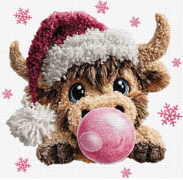 Christmas cow Bubble gum faux yarn