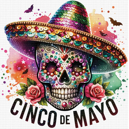 Cinco De Mayo Sugar Skull Sequin