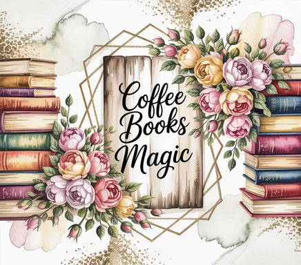 Coffee books magic tumbler wrap
