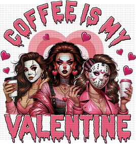 Coffee Is My Valentine Pink Girls