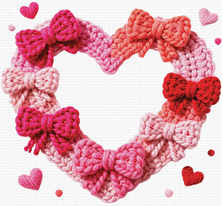 Coquette Valentine Heart Faux Yarn