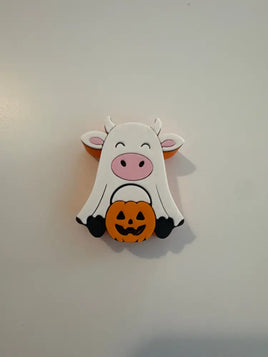 Cow Ghost with pumpkin Straw topper