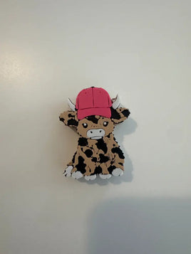 Cow Hot Pink Hat Straw topper