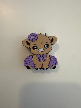 Cow Purple Tutu Straw topper