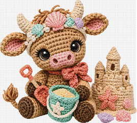 Crochet Summer Cow Beach