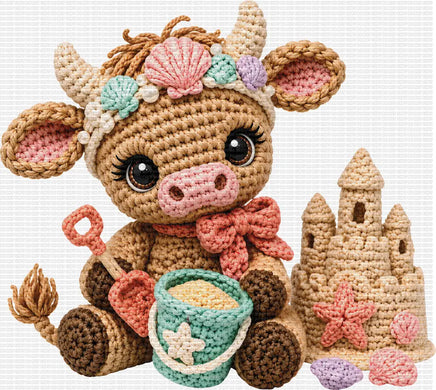 Crochet Summer Cow Beach