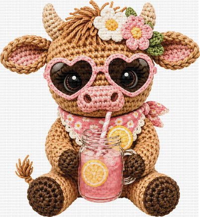 Crochet Summer Cow Drink