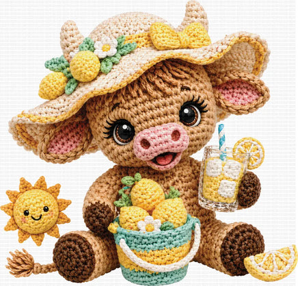 Crochet Summer Cow Lemonade