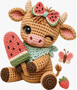 Crochet Summer Cow Watermelon