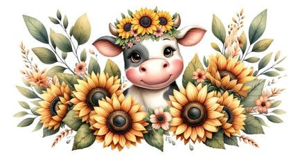 Cute Cow Sunflowers UV Wrap