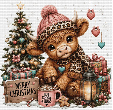 Cute Merry Christmas Cow