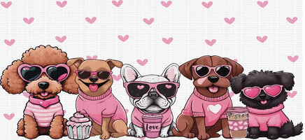 Cute Valentine Dogs UV WRAP