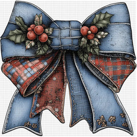 Denim Christmas Bow