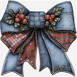 Denim Christmas Bow