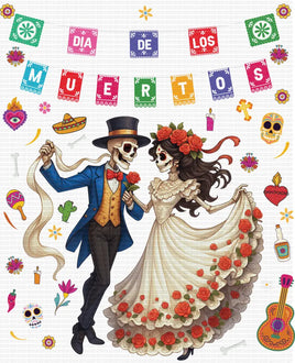 Dia de los muertos dancing couple