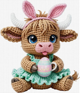 Easter Highland Cow Faux Yarn