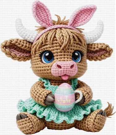 Easter Highland Cow Faux Yarn