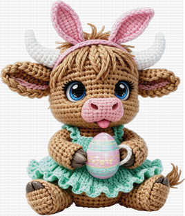 Easter Highland Cow Faux Yarn