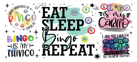 Eat Sleep Bingo Repeat UV Wrap