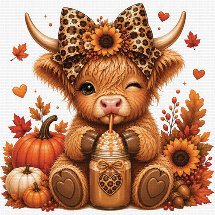 Fall highland cow coffee