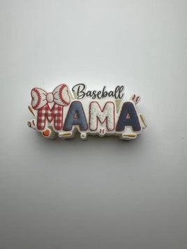 Faux Yarn Baseball Mama STRAW TOPPER