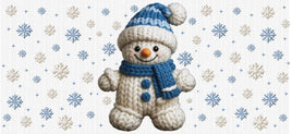 Faux Yarn Blue Snowman UV Wrap
