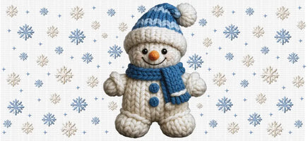 Faux Yarn Blue Snowman UV Wrap