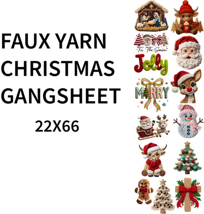 Faux Yarn Christmas Gangsheet