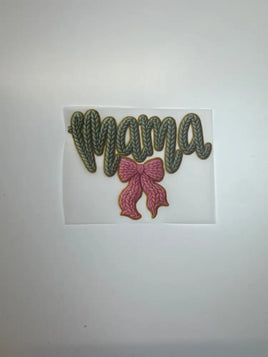 Faux Yarn Green Mama and Bow Pocket DD