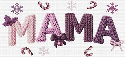 Faux Yarn Mama Christmas UV Wrap - 1 pc / Pink Colors