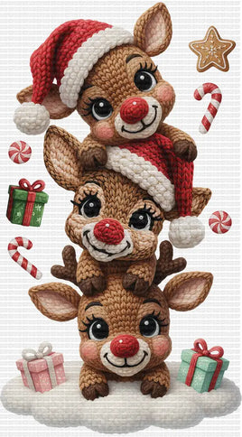 Faux Yarn Reindeers