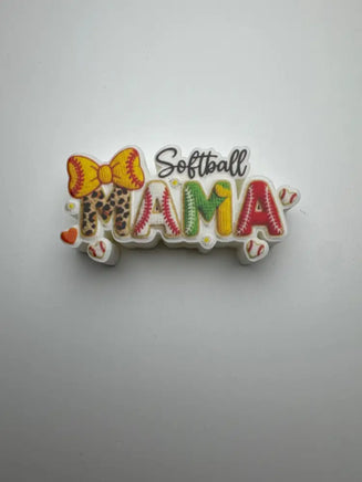 Faux Yarn Softball Mama STRAW TOPPER