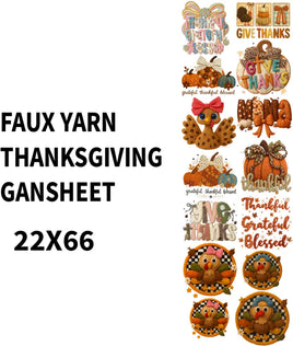 Faux Yarn Thanksgiving Gangsheet